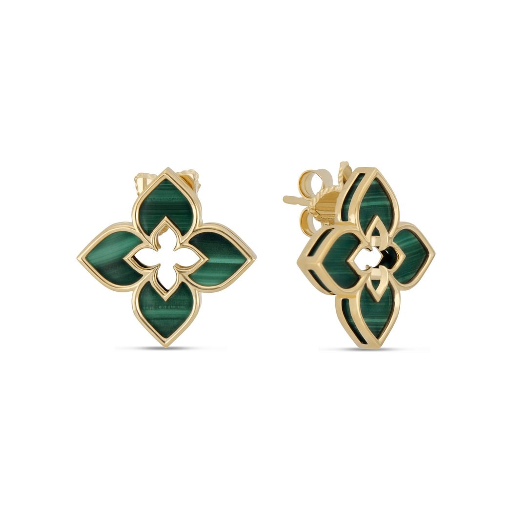 Yellow gold deals malachite earrings